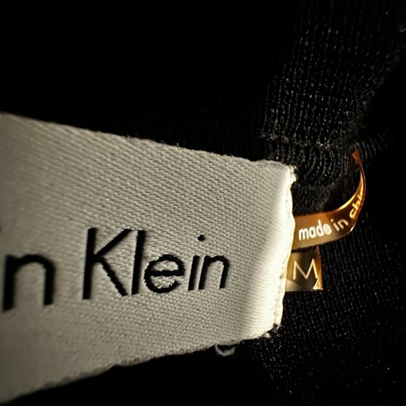 Calvin Klein Sweater Blazer Black 1 Button Closure Long Sleeves Pockets Size Med - Picture 4 of 7